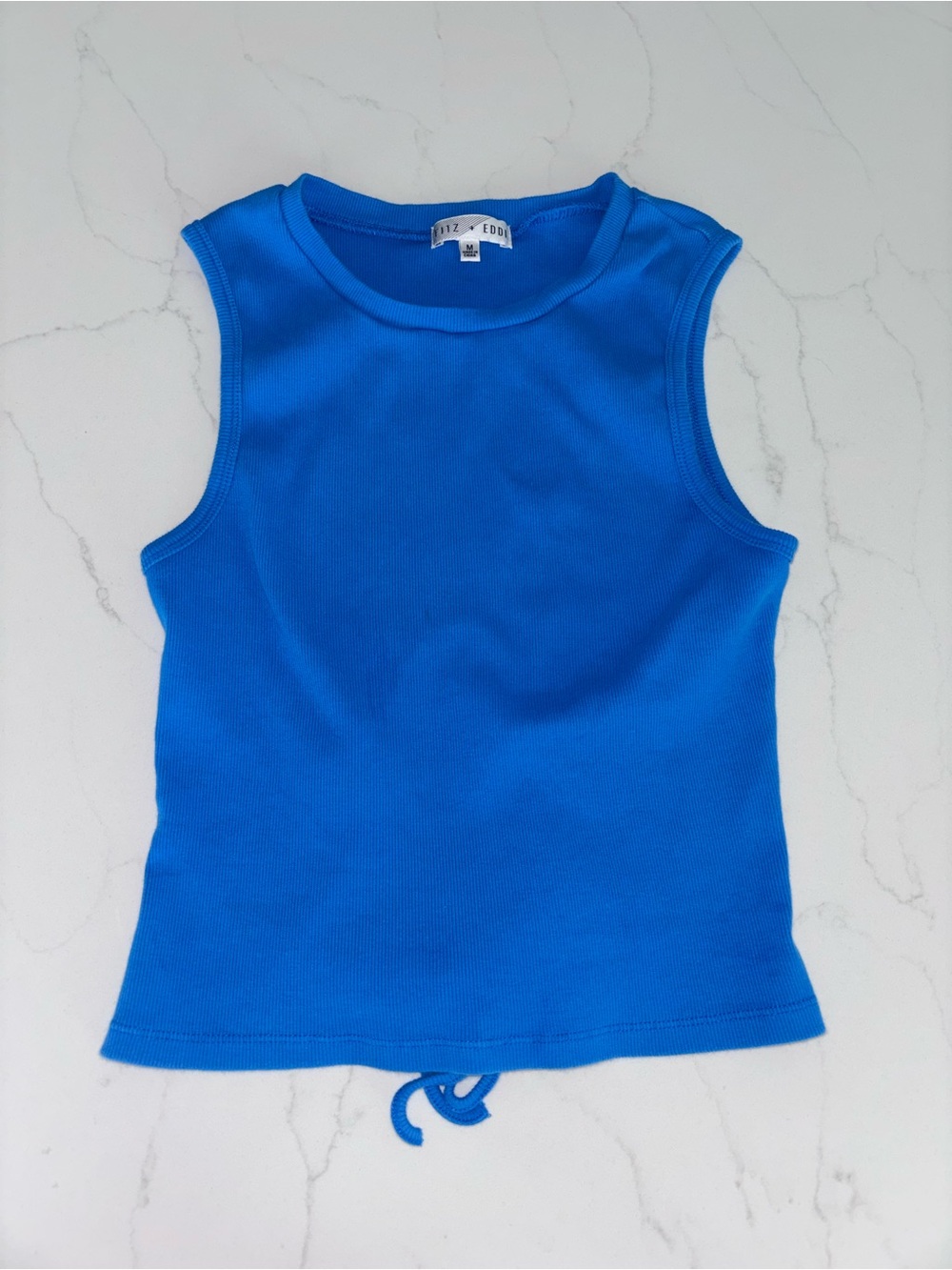 Fitz+EddiBlue Sleeveless Tank Top with Cut out Back